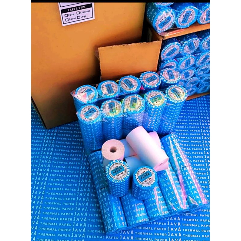 

Kertas Thermal 57X30/58X30 Polos + coreles Murah berkualitas