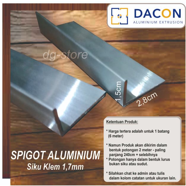 (LS3) Spigot Siku Klem Spikol Penyambung Sudut Kusen Aluminium Tebal 1,1mm & 1,7mm