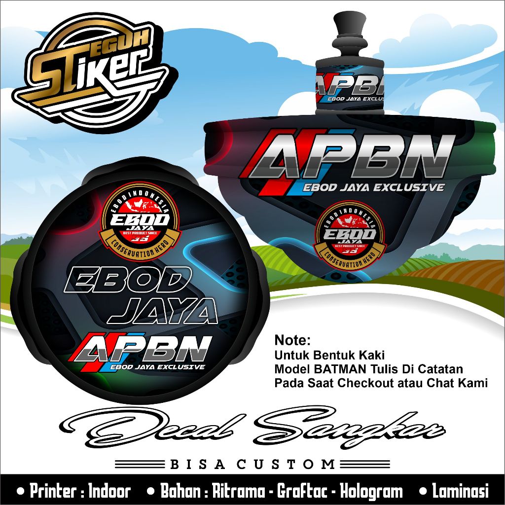 Stiker Decal Tebok T3 Motif Ebod Jaya APBN Racing 3D