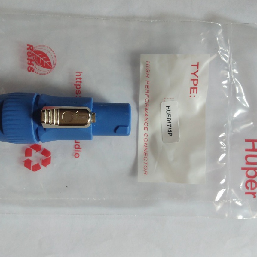 Jek speakonjack spikon 4pin biru original huper