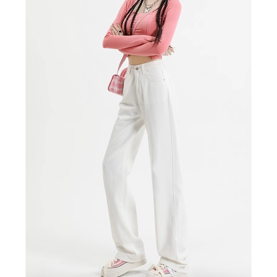 New Coco Trend Soul Jeans  Putih Kulot Highwaist Jeans Wanita Korean Style