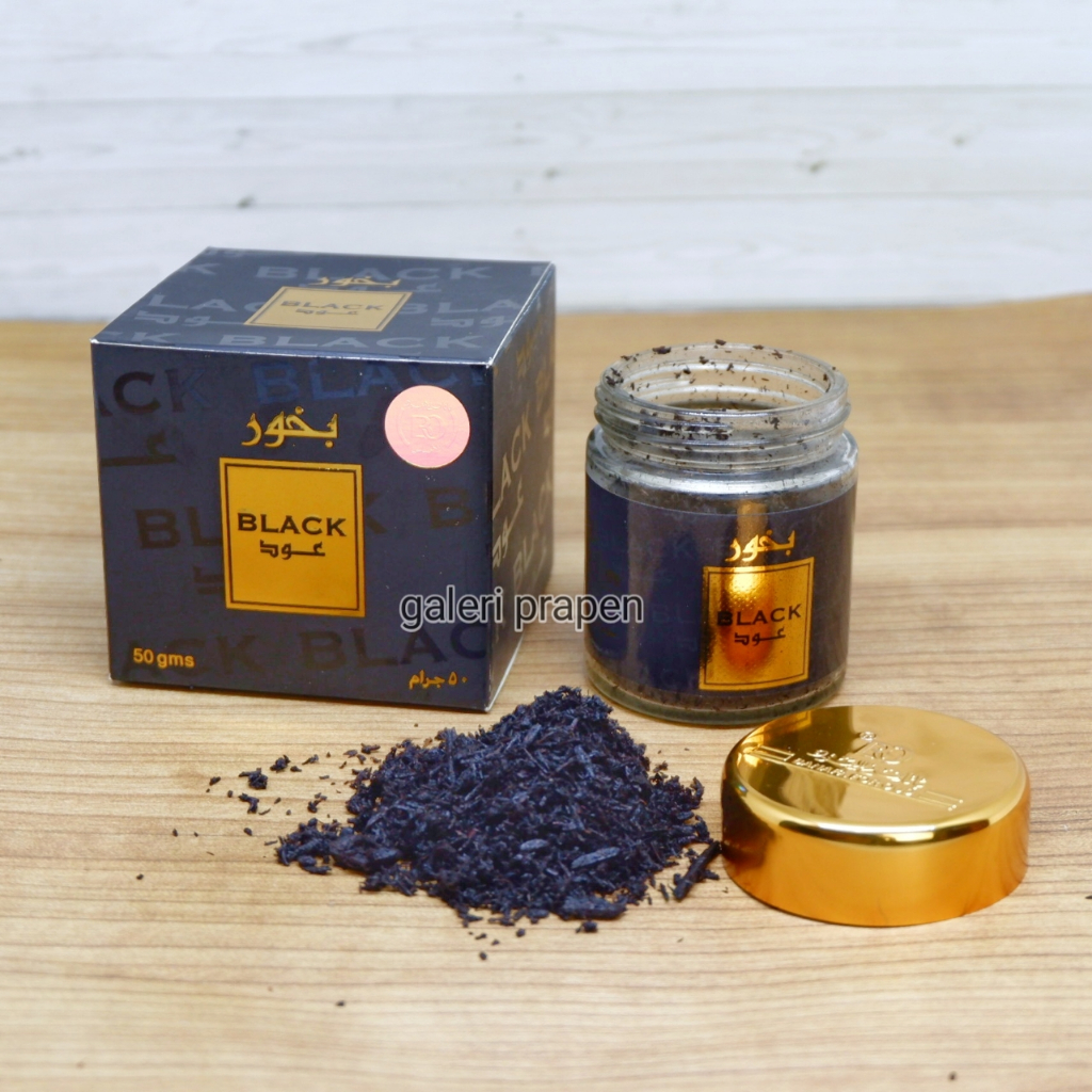 Buhur Gaharu Hitam Bukhur Black Oud 50gr Banafa Dupa serbuk Menyan Arab
