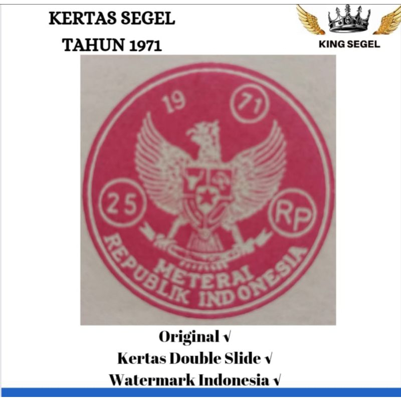 

Kertas Segel Tahun 1971 Double Asli