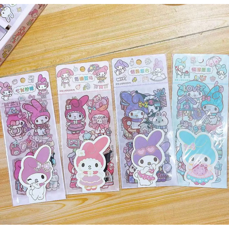 

stiker melody kuromi sanrio PET anti air isi 3 lembar viral lucu