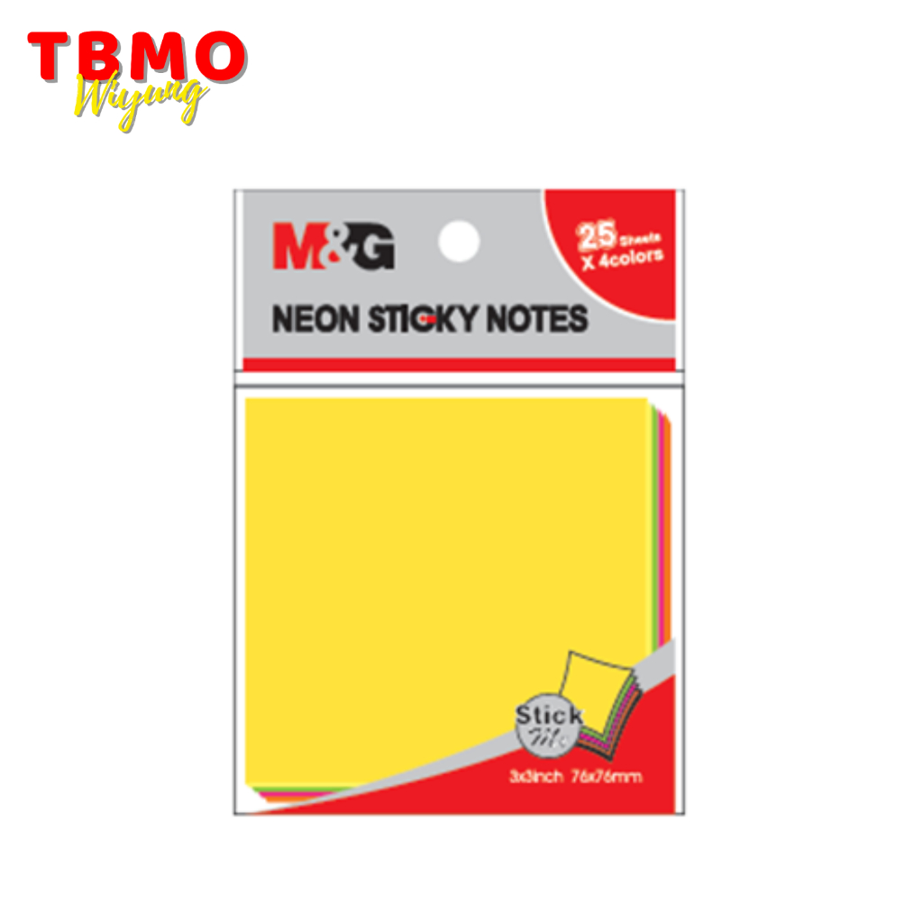 

TBMO M&G 3x3 Sticky Note Neon Color 76x76mm 100 Sheets YS-183