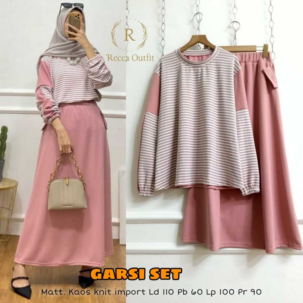 Garsi Set Recca Baju Setelan Oneset Wanita Terbaru Setcel Ld 110 Knit Uniqlo Import Premium