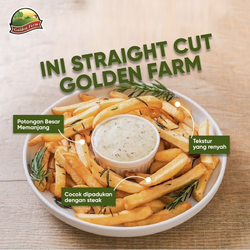 golden farm french fries straight cut / kentang beku potongan besar / french fries goldenfarm / kent