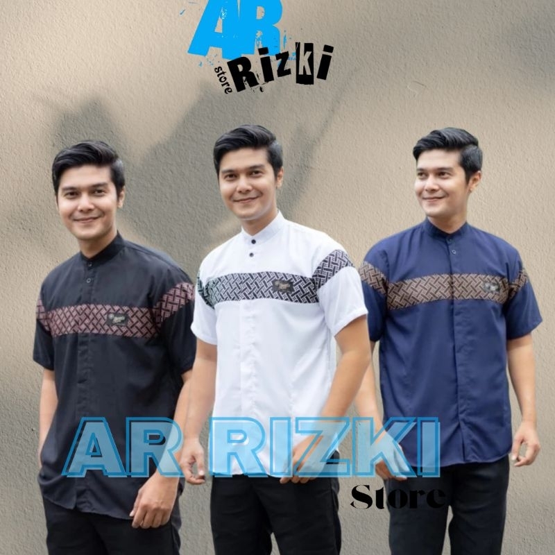 BAJU KOKO PRIA LENGAN PENDEK / BAJU KOKO PRIA KOMBINASI BATIK