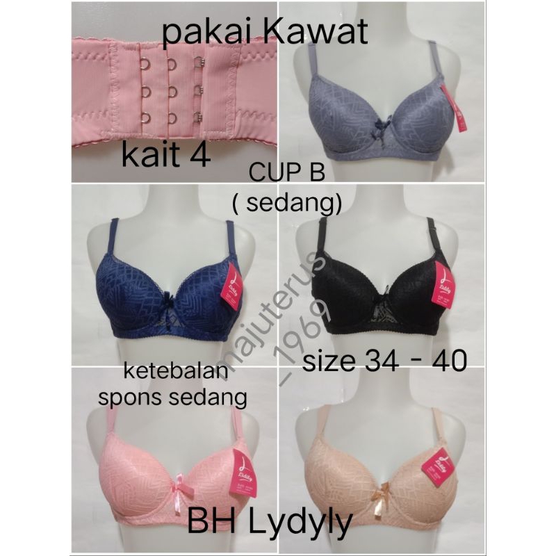 BH Lydyly Pakai Kawat Cup B ( Sedang) N 654 / 479A size 34 - 40  Tali Bisa di lepas BRA Remaja Dewas