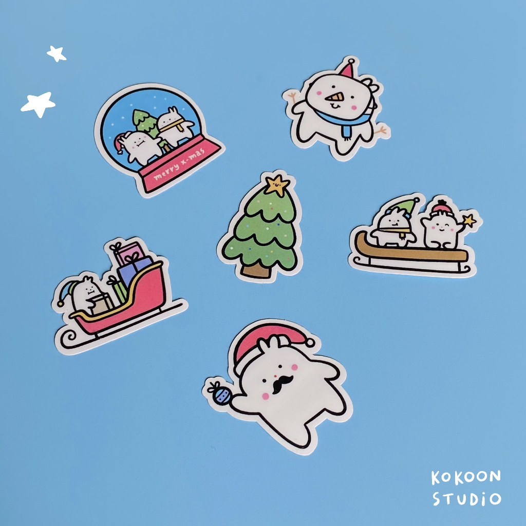

Merry Christmas Vinyl Glossy with Matte Laminated Finish Sticker Pack