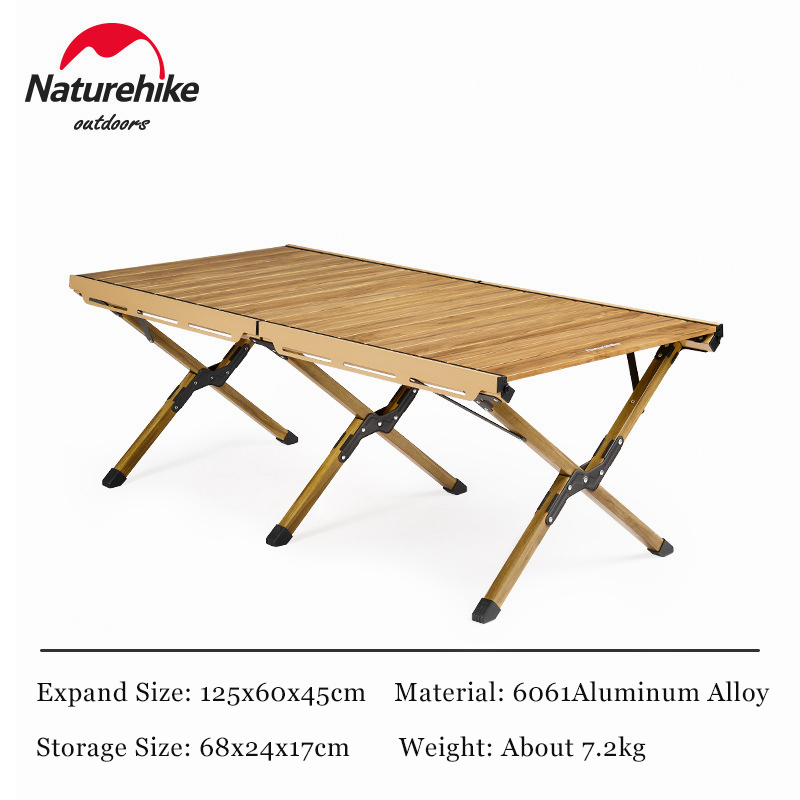 Meja Lipat Egg Roll Aluminium Naturehike CNH22JU043 Meja Lipat Camping Portable Folding Table Aestet