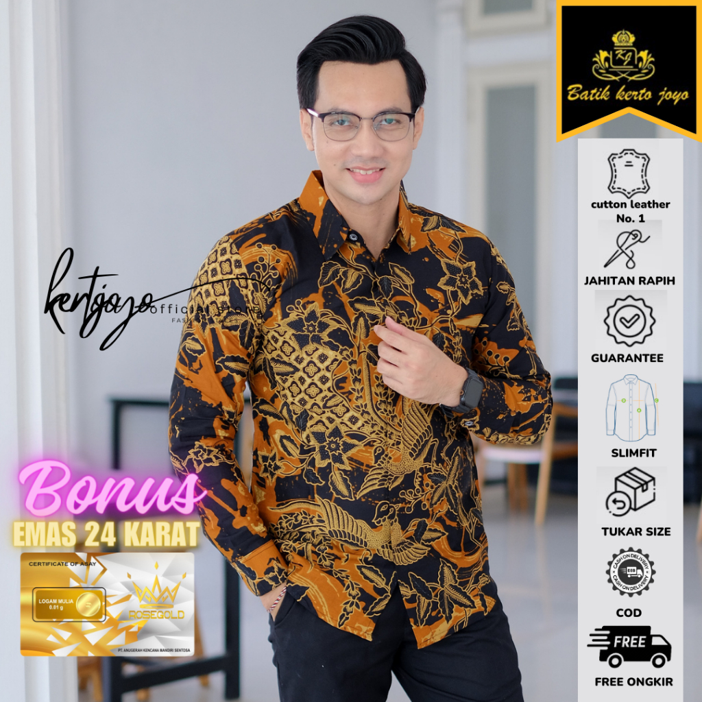 Batik pria modern slimfit Baju Batik Pria Lengan Panjang slimfit baju batik pria MODERN Slimfit prem