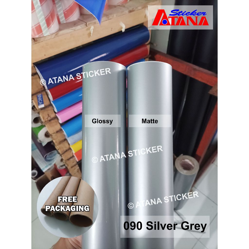 Skotlet Silver Glossy Doff Metalik Abu Grey Perak Cutting Stiker Reklame Plat Akrilik Aquarium Anti 