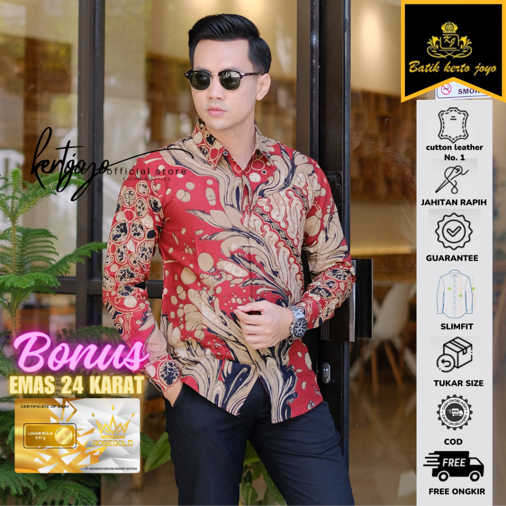 Batik pria modern slimfit Baju Batik Pria Lengan Panjang slimfit baju batik pria MODERN Slimfit prem