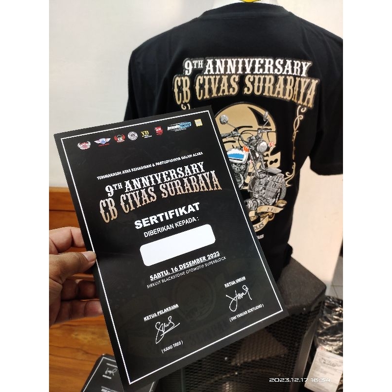 

piagam sertifikat CB civas surabaya