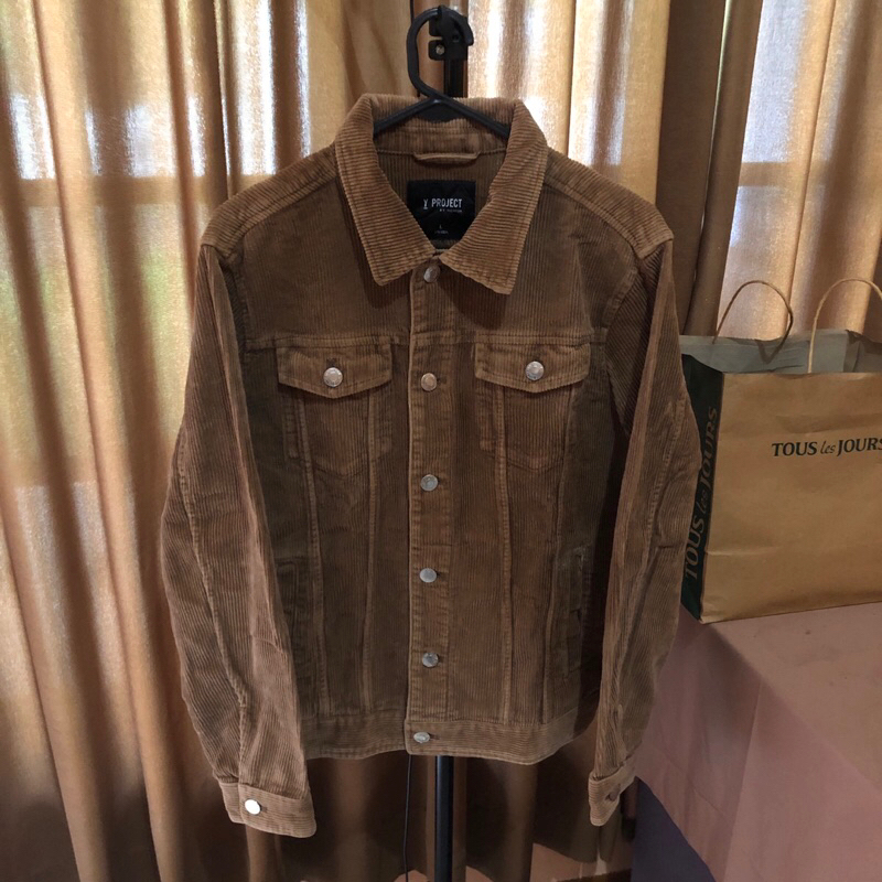 Y Project Corduroy Trucker Vintage Jacket Boxy Dark Brown - Jaket Korduroy Coklat Tua