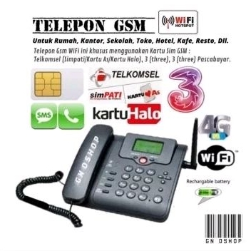 Telepon GSM WiFi Hotspot Untuk Rumah Kantor Telp Telpon Telephone Fwt FWP Fixed Wireless Phone 4G