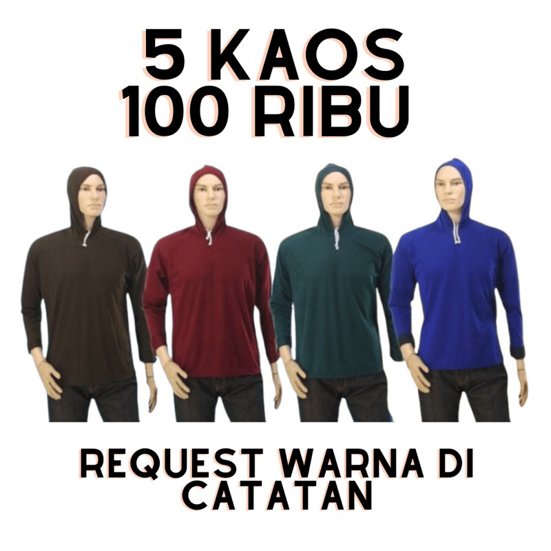 Kaos Tani Lengan Panjang Pria Model Kupluk Kaos Sawah Petani Basahan Kerja Proyek