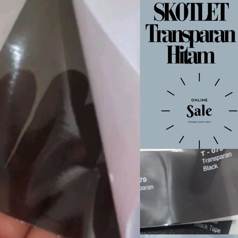 SKOTLET STIKER MOTOR WARNA HITAM TRANSPARAN ATAU SKOTLET HITAM TRANSPARAN.