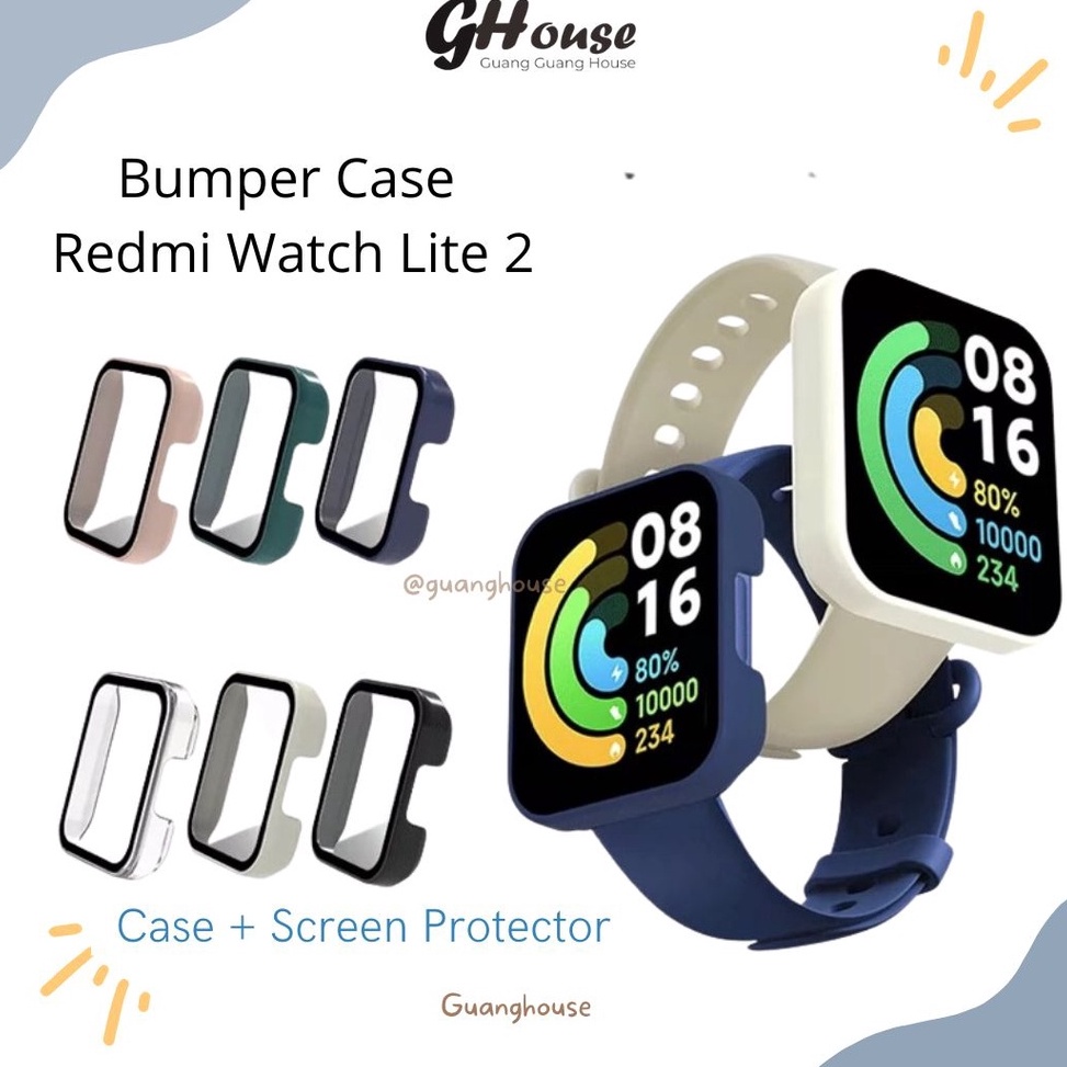 BmV Bumper Case Redmi Watch Lite 2 Screen Protector 2 in 1 Redmi Watch Lite 2 Casing Redmi Watch Lit