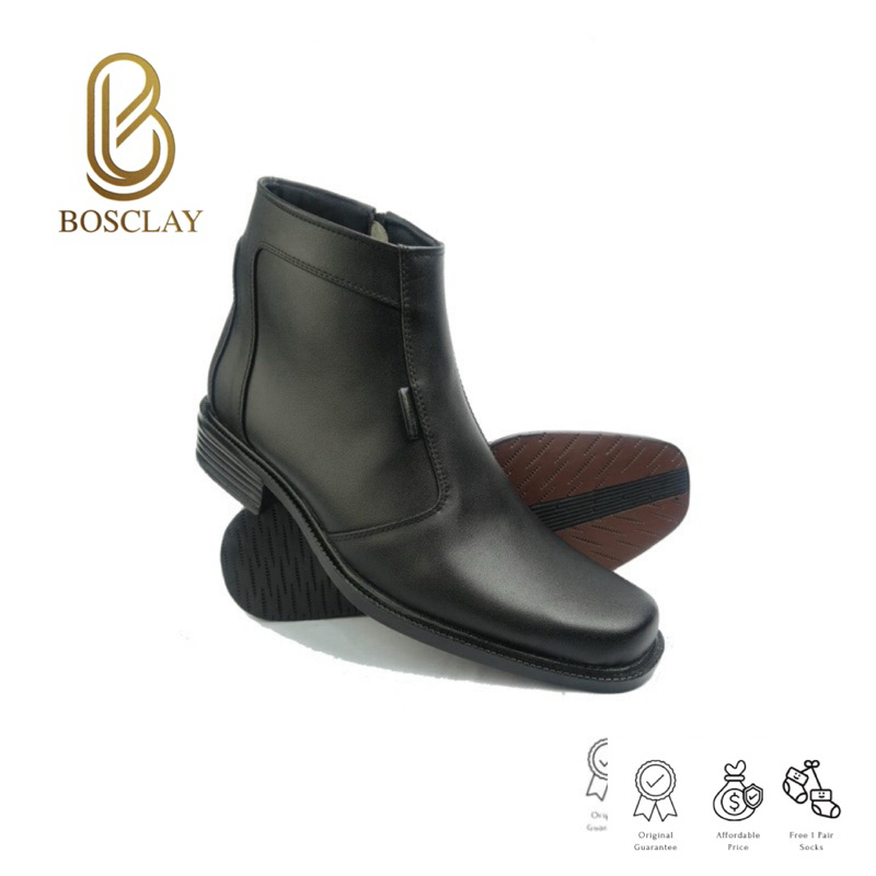 Sepatu Pantofel Bosclay Rollando Tinggi Semi Kulit High Quality