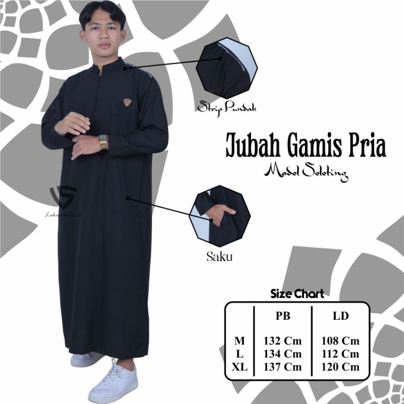 Jubah Gamis Muslim Pria Dewasa Remaja Model Resleting Terbaru - Gamis Pria - Jubah Pria - Jubah Paki