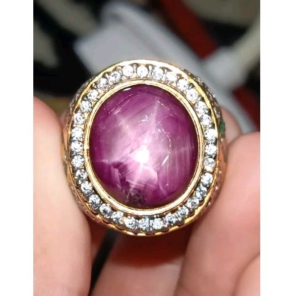 Batu Ruby Star / Ring Perak / Kualitas Superr