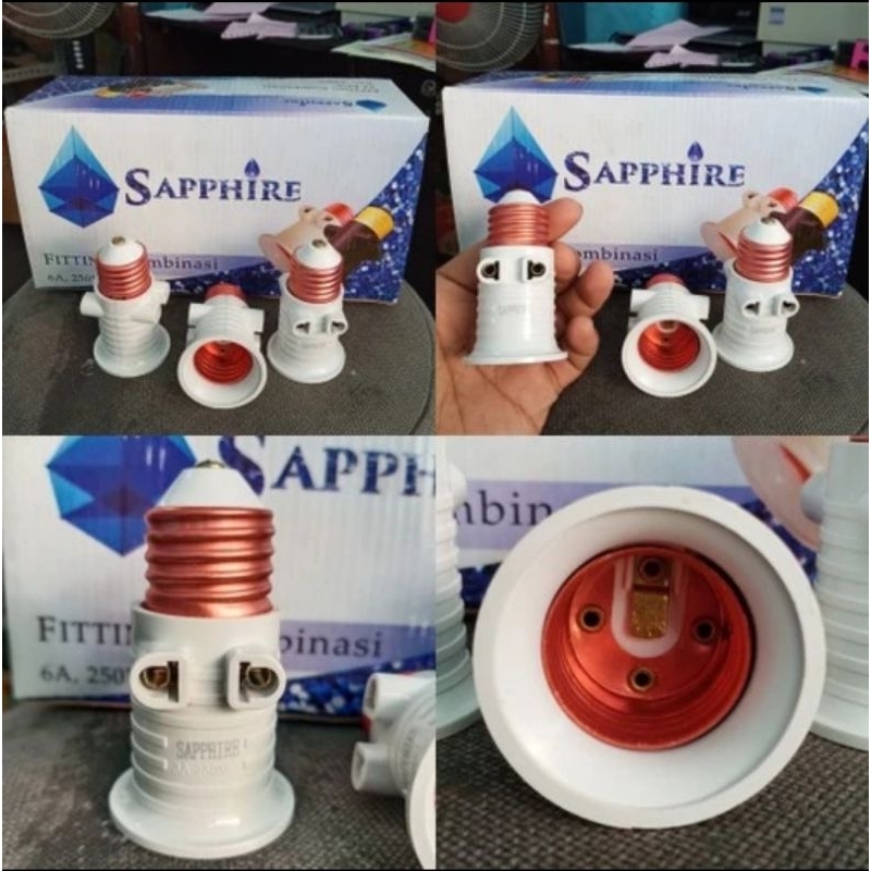 SAPPHIRE FITING  KOMBINASI FITTING GANTUNG SAMBUNGAN STEKER COLOKAN LAMPU SNI BERKUALITAS