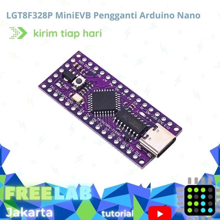 Cp LGT8F328P MiniEVB TYPEC pengganti Arduin Nano V3 LGT8F328PLQFP32  Terbaru