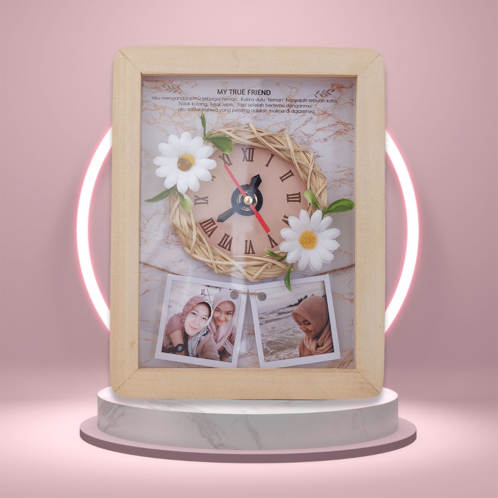 JAM DINDING CUSTOM KADO ULANG TAHUN CEWEK HADIAH PACAR KADO ANNIVERSARY KADO BUNGA WISUDA KADO CEWEK