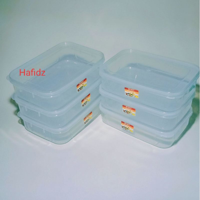 12pcs&6pcs Kotak Makanan Trisula 900Ml Bening/Kotak Makan Tutup Plastik