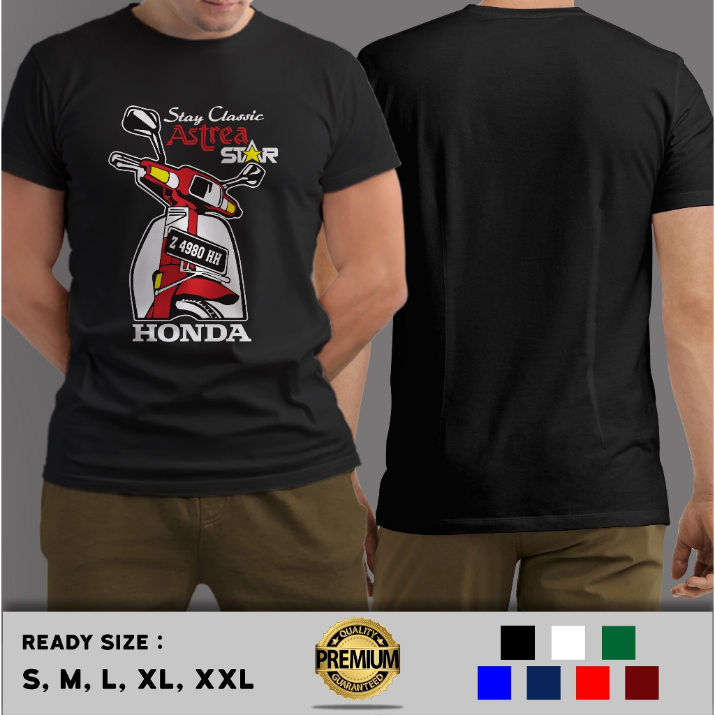 Kaos Motor Honda Astrea Star Stay Classic Request Plat Nomor Terlaris