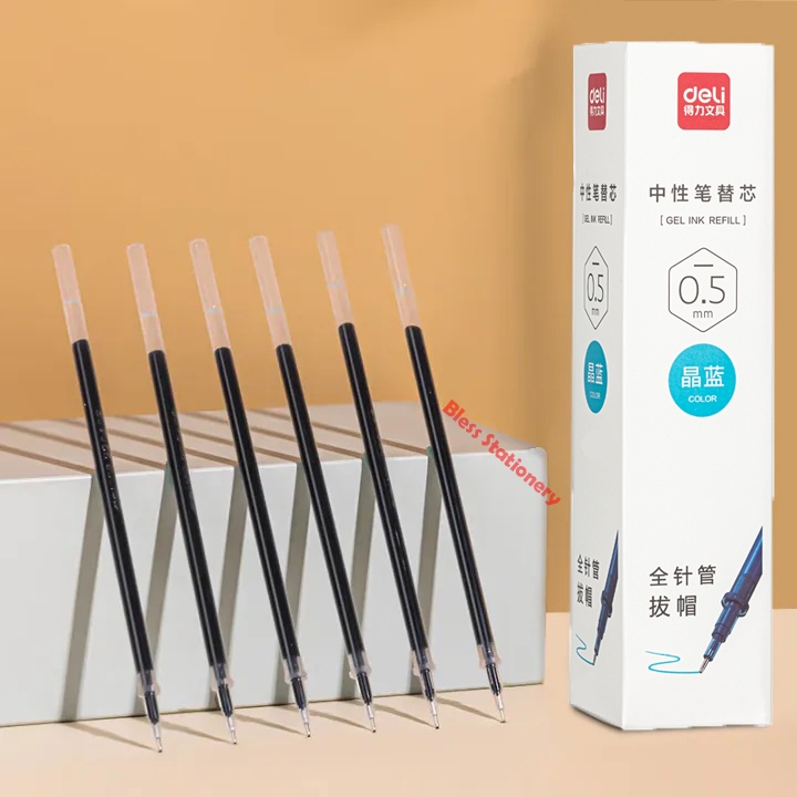 

isi pen gel DELI gel pen refill pulpen isi ulang tinta pulpen gel isi ulang pena jel WARNA BIRU