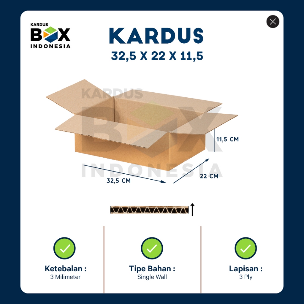 

Kardus Box Pindahan Karton Box 32.5cm x 22cm x 11.5cm Box Polos