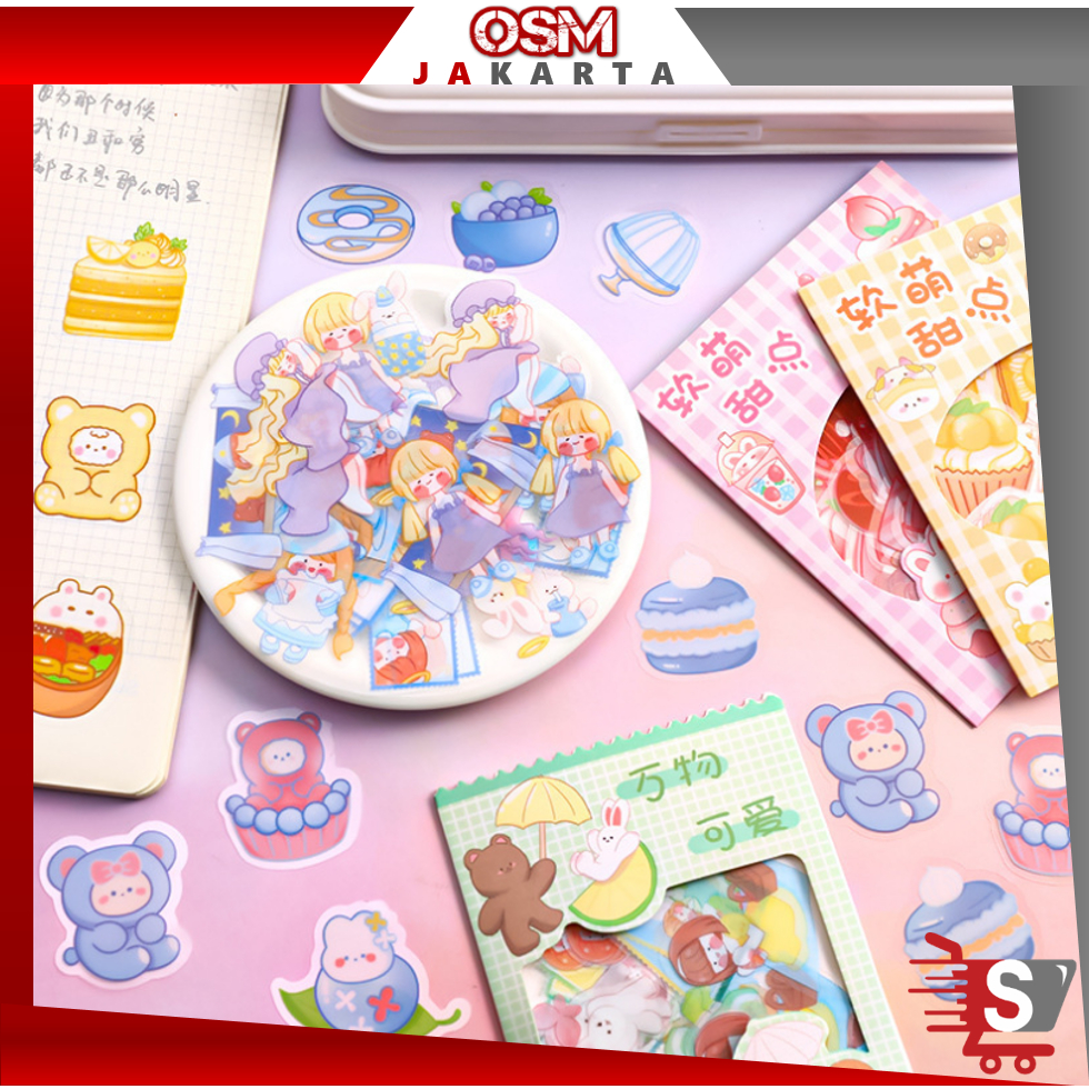 

OSM JKT 6056 Stiker Set Isi 45 PCS / Soft Cute Sticker Pack / Stiker Motif Kartun Aesthetic Anti Air / Sticker Diary Scrapbook DIY