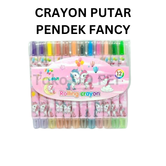 

(1 SET) 1 set Crayon Putar pendek/ Crayon Putar mini/ Krayon Putar pendek Fancy