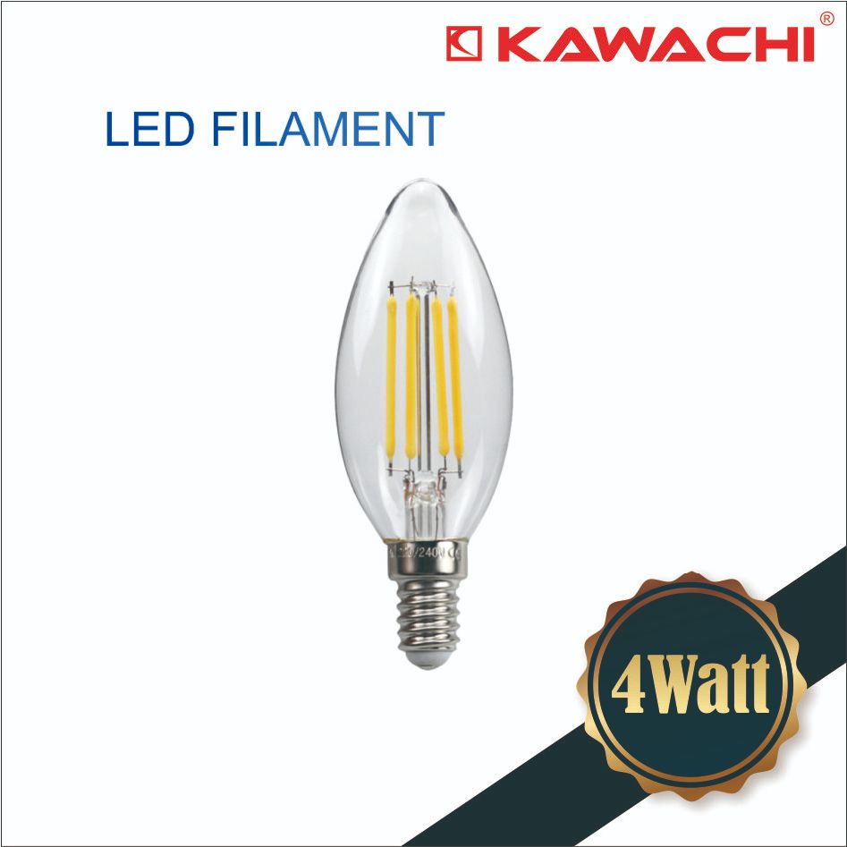 Kawachi C35 Lampu Filamen LED - Cahaya Kuning, E14/E27