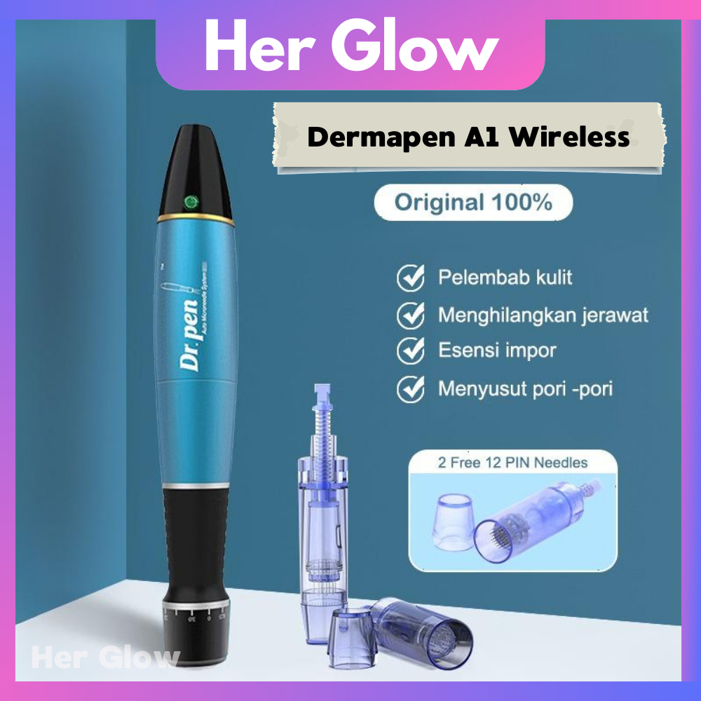 sHopYi- HER GLOW GARANSI 1 TAHUNNewest 2023 Dr.Pen A1 A10 Wireless Electric Nano-Needle DERMAPEN A1-