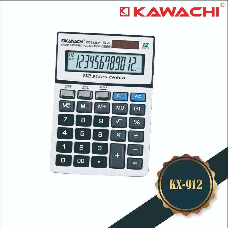 

Kawachi Kalkulator Electronic Large Display 12 Digits /Kx-912