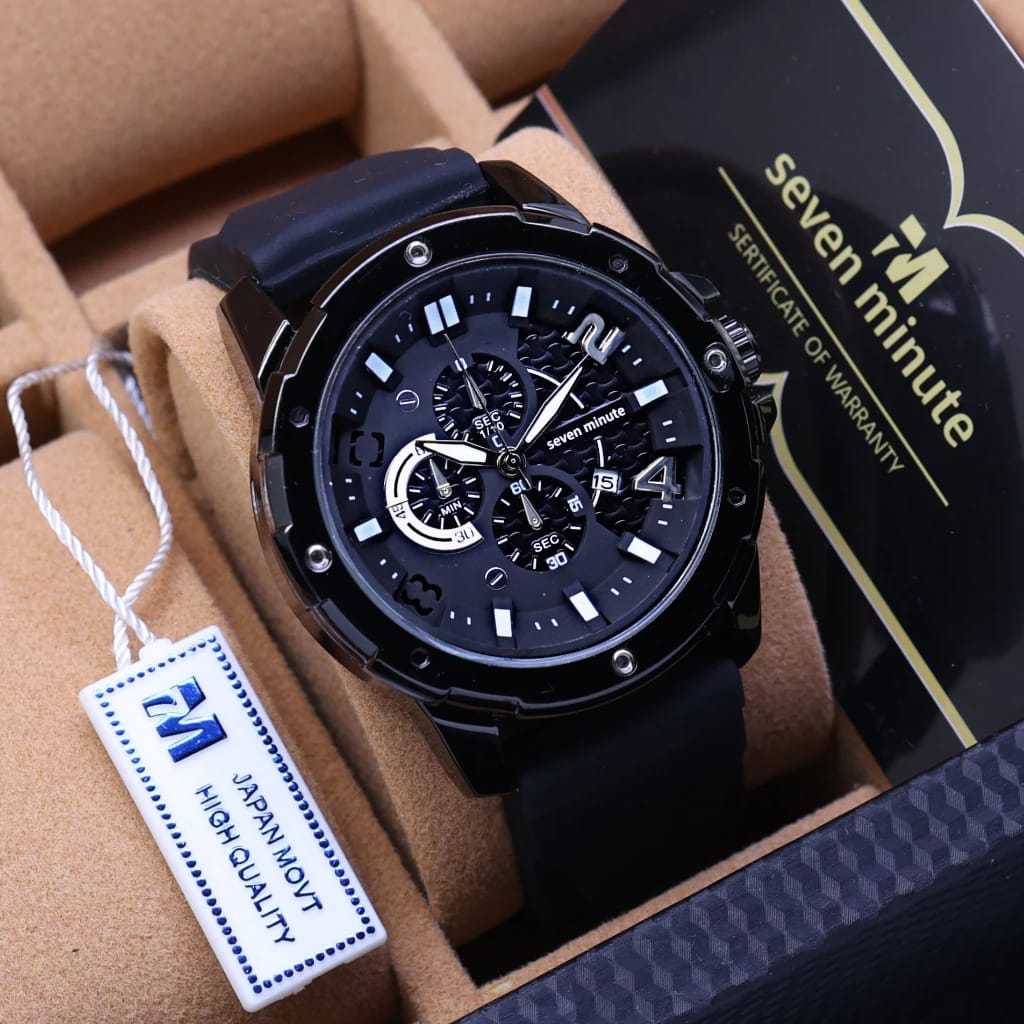 SEVEN MINUTE M729L KULIT JAM TANGAN PRIA ORIGINAL TANGGAL TAHAN AIR WATER RESISTANT