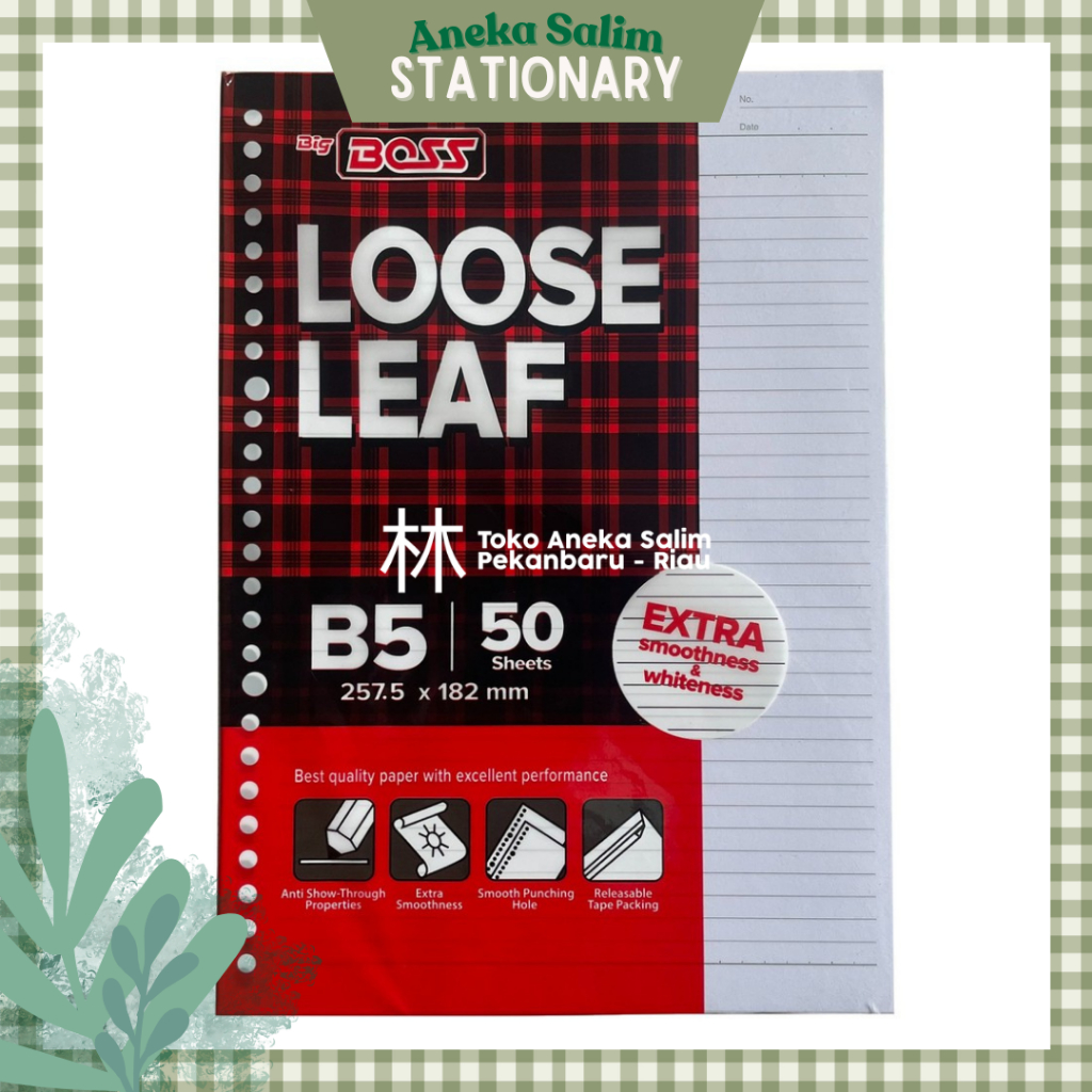 

Anekasalim - Loose Leaf Isi Kertas Binder BigBoss B5-50 BBLL 016 JK
