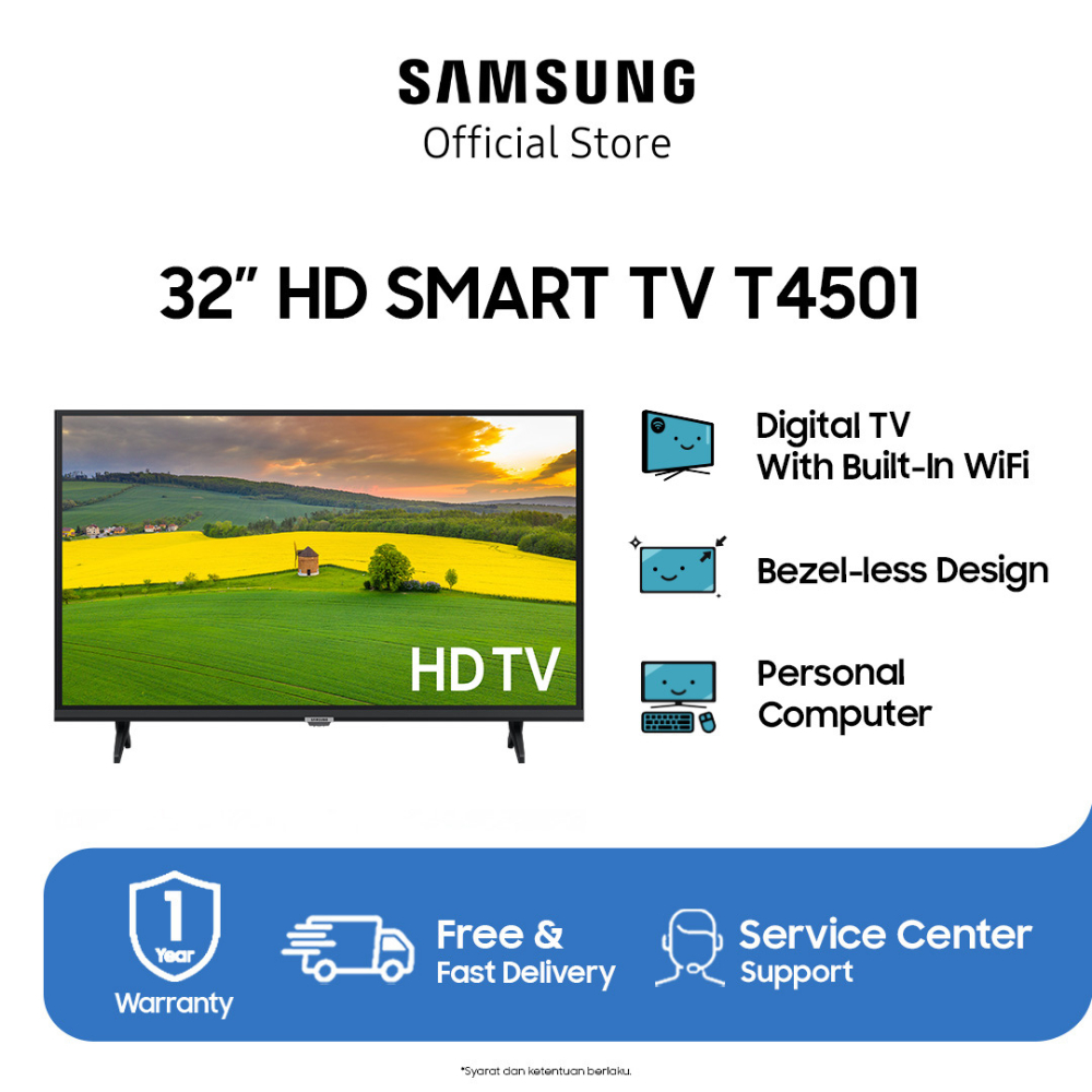 Samsung 32 inch HD Smart TV T4501 dengan PurColor
