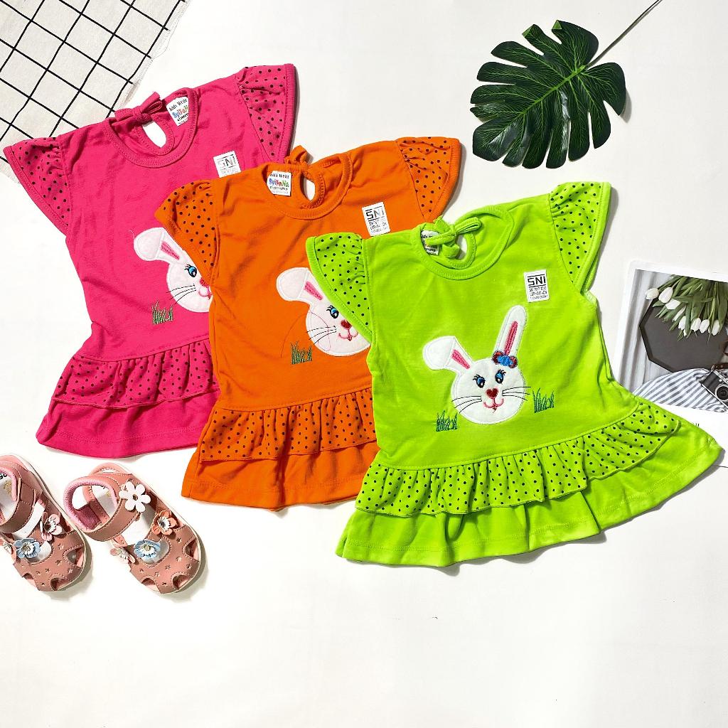 Baju Bayi Perempuan Lucu Motif Hewan | Dress Bayi Perempuan Merek Syifana 1-2 Tahun | Jaya Putra 4