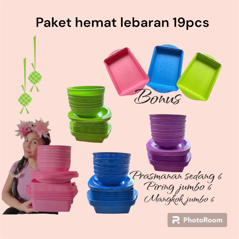 paket hemat lebaran prasmanan 6 piring bulat 6 mangkok jumbo 6