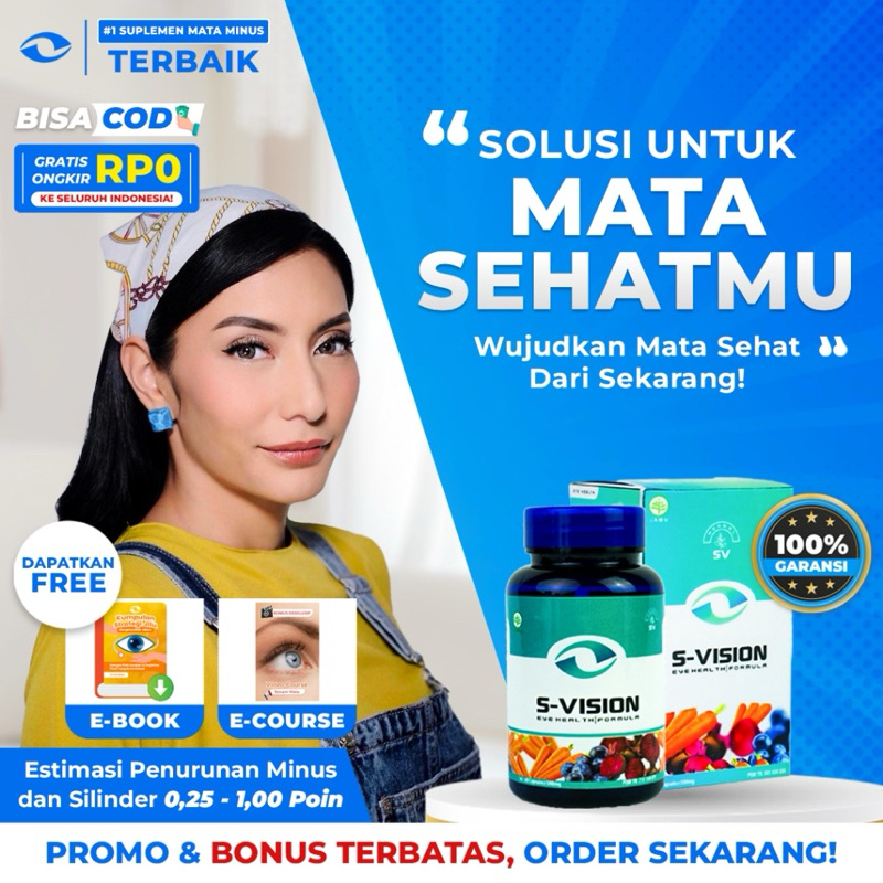SMART VISION Suplemen Herbal Obat Mata Minus, Plus, dan Silinder BPOM S-Vision Obat Mata Minus Palin