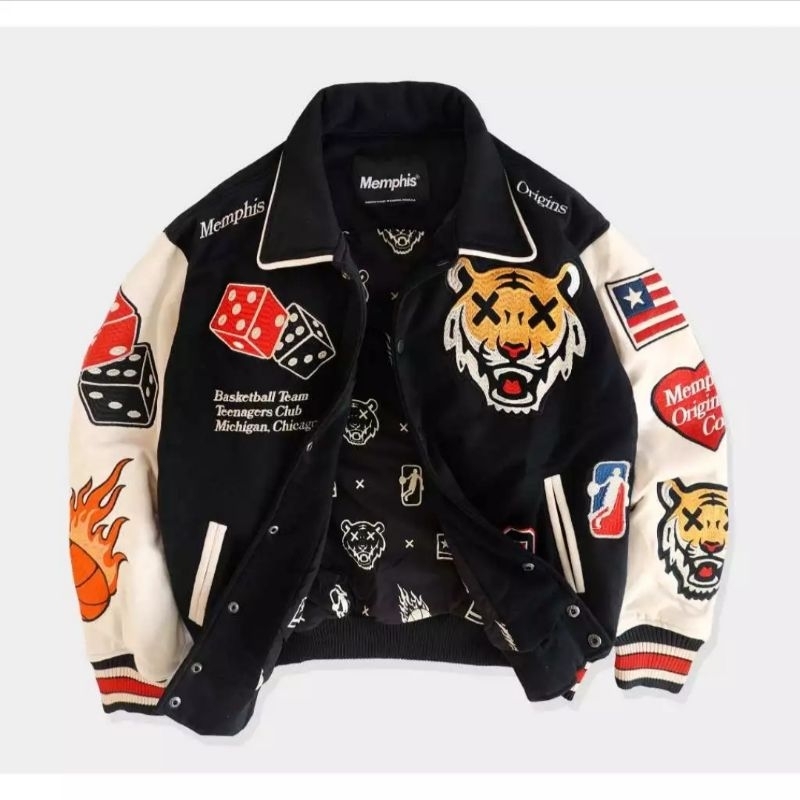VARSITY JACKET - MICHIGAN (LIMITED EDITION) MEMPHISORIGINS - SIZE S, M, L, XL, XXL, XXXL (ORIGINAL) 