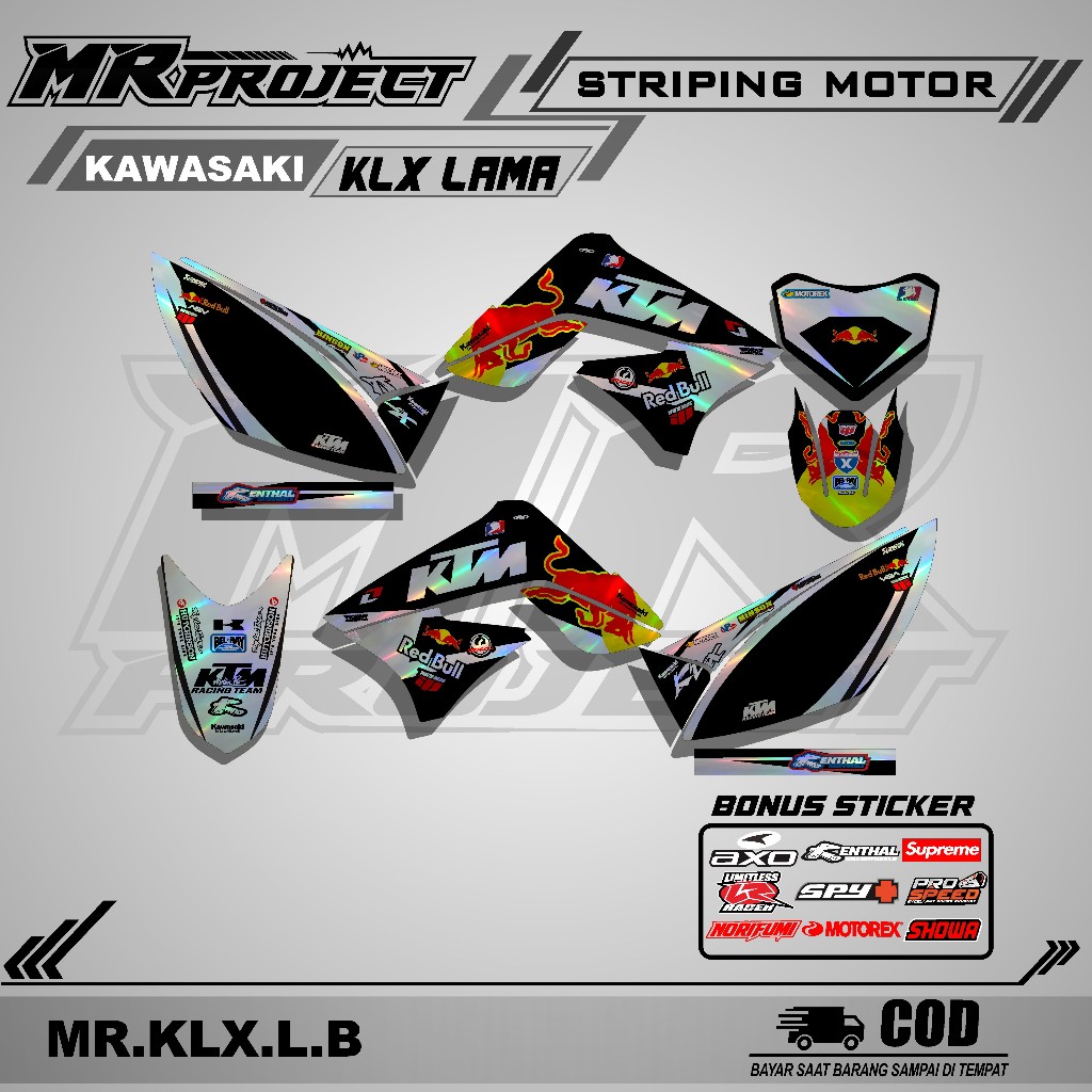 striping KLX 150 Lama,S/L-Stiker striping lis variasi motor klx 150 S / L lama