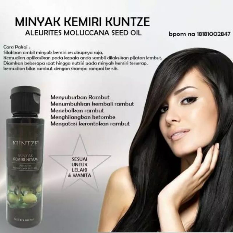 BPOM Minyak kemiri nove/minyak kemiri hitam kuntze asli original penumbuh rambut pelebat penyubur da