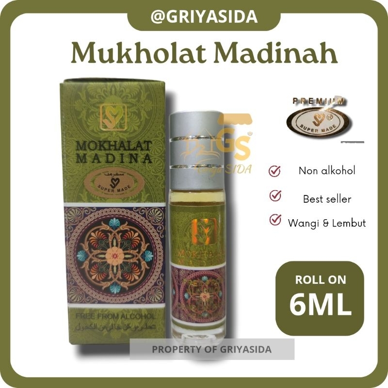 Parfum mukhalat madinah 6ml roll on supermade mukholat arab