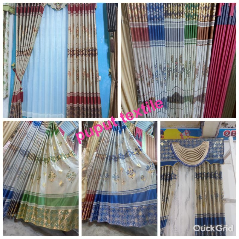 Gorden Pintu/Gorden Jendela Bleckout/Gorden Motif/Blud/Pirn Emas/Gorde Hotel Premium Tebal/